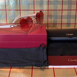 Cartier Buffalo Horn Red Heart Sunglasses